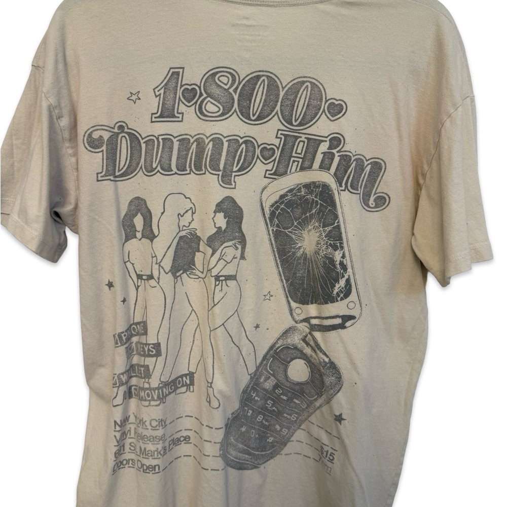 Hollister Beige Graphic Tee with Phone Print